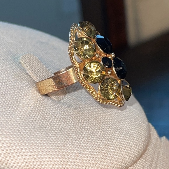 Ring Rose Gold Plated Adjustable Stone Ring - Picture 2 of 12